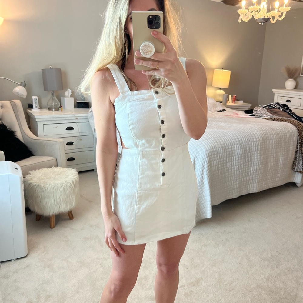 White Button-Front Dress